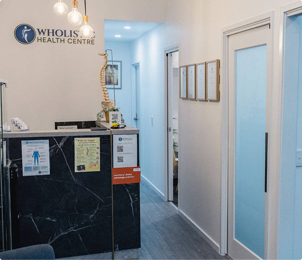 Inside Wolli Creek Wholistic Health Centre chiropractic and wellness reception